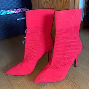 Red bootie heels